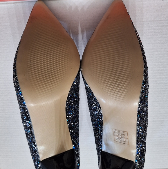 BIGTREE Silver, Blue and Black Glitter Heels - Picture 5 of 8